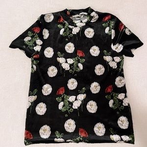 Zara Floral Velvet Tee